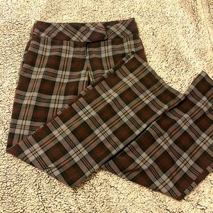 Juniors low rise plaid trousers